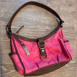 Chaps Pink and Brown Shoulder Bag